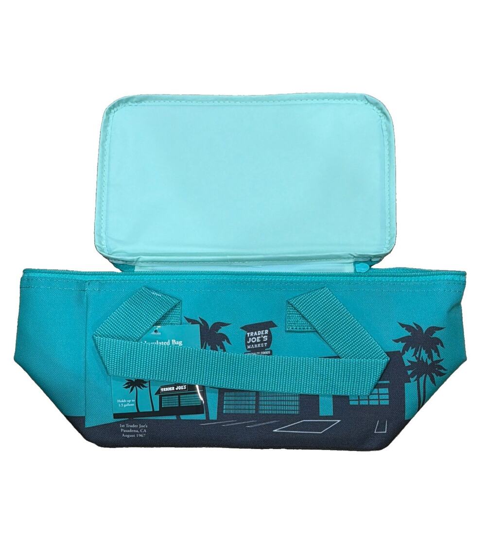 NEW Teal TRADER JOE'S Mini Insulated Bag Travel Tote Lunch Box 1.5 Gallon 78337